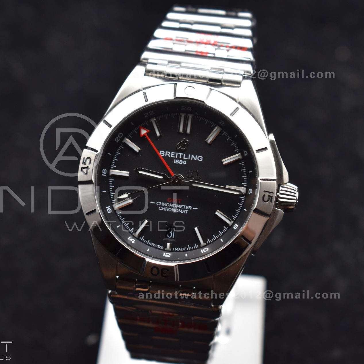 Breitling BLS Factory Chronomat Automatic 1:1 Best Edition GMT 40mm Black Dial On SS Bracelet A2836